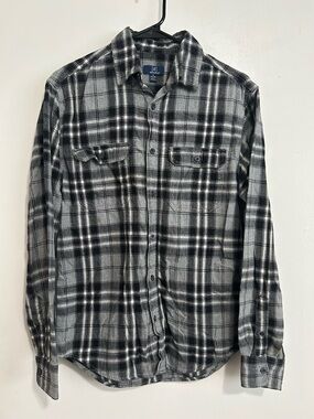 Black & Gray Plaid Flannel Shirt